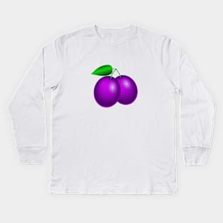 Plums fruit illustration Kids Long Sleeve T-Shirt